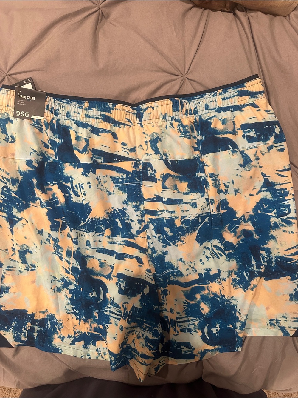 DSG Chaos Blue Gleam 5" Stride Short Tag - Blue and White
